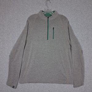 Free Fly Mens Pullover Medium Grey 1/4 Zip Performance Bamboo Fleece Activewear